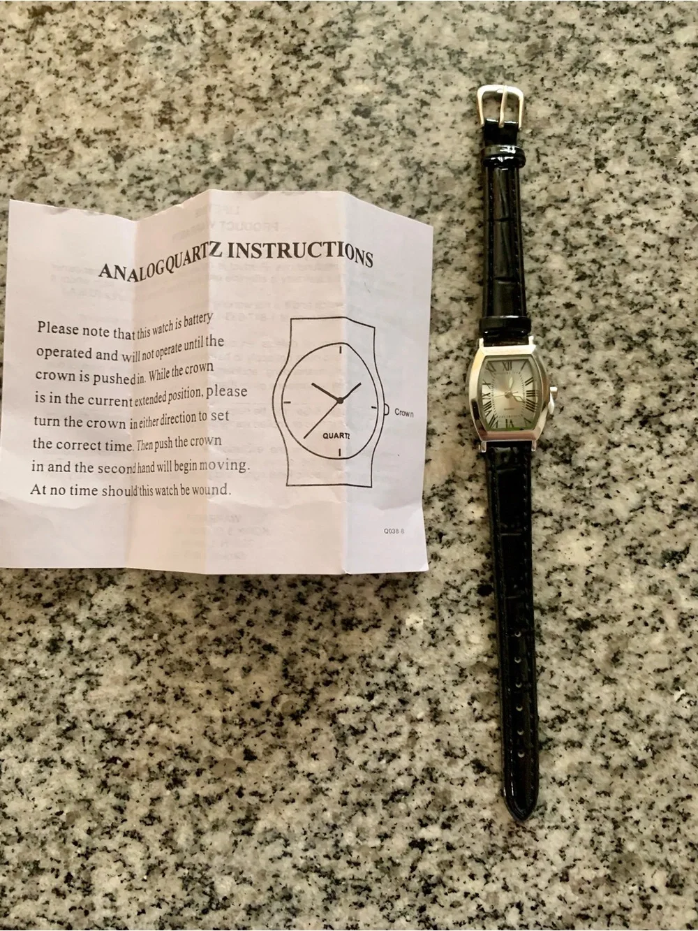 Elegant Black Strap Quartz Watch with Silver-toned Case